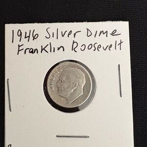 1946 Franklin Roosevelt Silver Dime Collector Collectible Ten Cent Coin 1st Year
